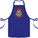 Funny Hoggy Christmas Hedgehog Cotton Apron 100% Organic Royal Blue