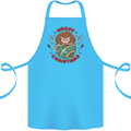 Funny Hoggy Christmas Hedgehog Cotton Apron 100% Organic Turquoise