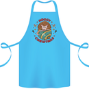 Funny Hoggy Christmas Hedgehog Cotton Apron 100% Organic Turquoise