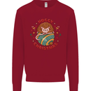 Funny Hoggy Christmas Hedgehog Kids Sweatshirt Jumper Red