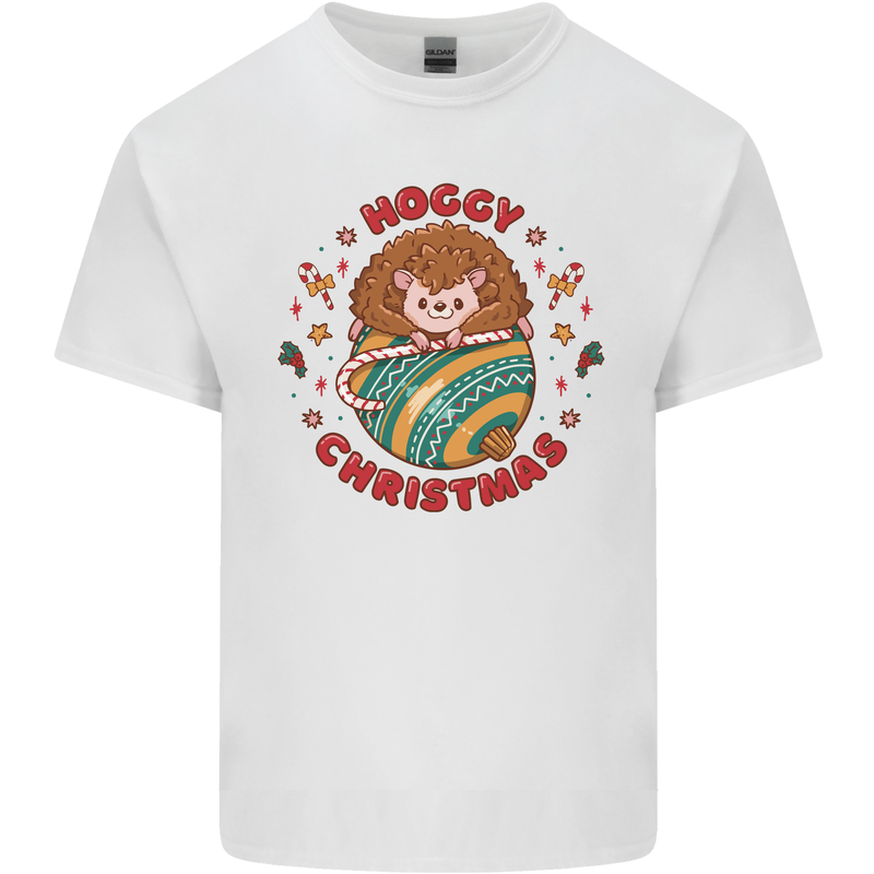 Funny Hoggy Christmas Hedgehog Kids T-Shirt Childrens White