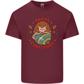 Funny Hoggy Christmas Hedgehog Mens Cotton T-Shirt Tee Top Maroon