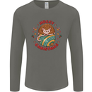 Funny Hoggy Christmas Hedgehog Mens Long Sleeve T-Shirt Charcoal
