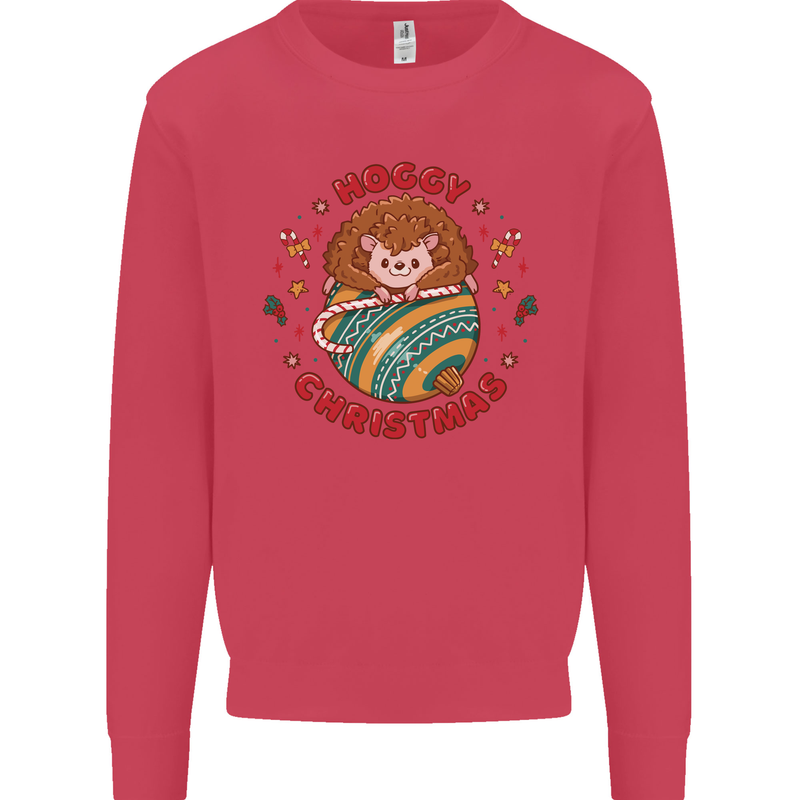 Funny Hoggy Christmas Hedgehog Mens Sweatshirt Jumper Heliconia
