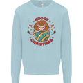Funny Hoggy Christmas Hedgehog Mens Sweatshirt Jumper Light Blue