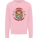 Funny Hoggy Christmas Hedgehog Mens Sweatshirt Jumper Light Pink
