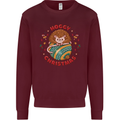 Funny Hoggy Christmas Hedgehog Mens Sweatshirt Jumper Maroon