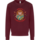 Funny Hoggy Christmas Hedgehog Mens Sweatshirt Jumper Maroon
