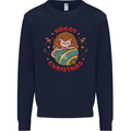 Funny Hoggy Christmas Hedgehog Mens Sweatshirt Jumper Navy Blue
