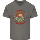Funny Hoggy Christmas Hedgehog Mens V-Neck Cotton T-Shirt Charcoal