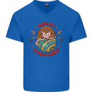 Funny Hoggy Christmas Hedgehog Mens V-Neck Cotton T-Shirt Royal Blue