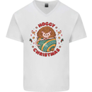 Funny Hoggy Christmas Hedgehog Mens V-Neck Cotton T-Shirt White