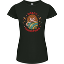 Funny Hoggy Christmas Hedgehog Womens Petite Cut T-Shirt Black
