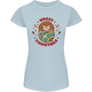 Funny Hoggy Christmas Hedgehog Womens Petite Cut T-Shirt Light Blue