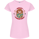 Funny Hoggy Christmas Hedgehog Womens Petite Cut T-Shirt Light Pink