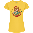 Funny Hoggy Christmas Hedgehog Womens Petite Cut T-Shirt Yellow