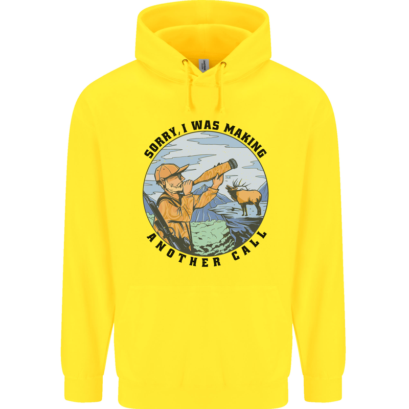 Funny Hunting Making Another Call Hunter Childrens Kids Hoodie Yellow