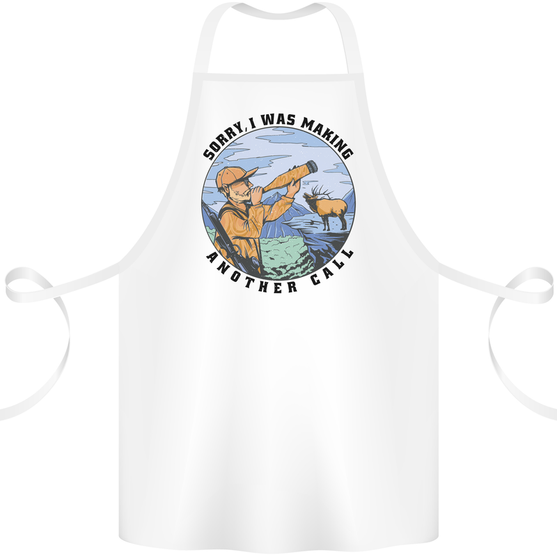 Funny Hunting Making Another Call Hunter Cotton Apron 100% Organic White