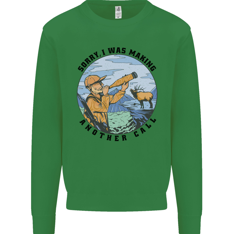 Funny Hunting Making Another Call Hunter Kids Sweatshirt Jumper Irish Green