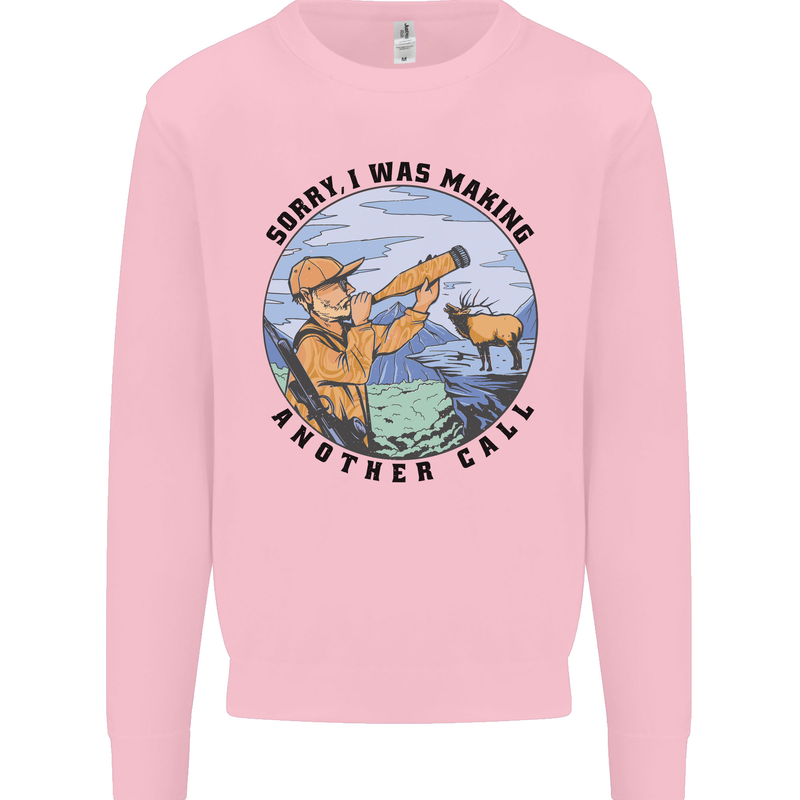 Funny Hunting Making Another Call Hunter Kids Sweatshirt Jumper Light Pink