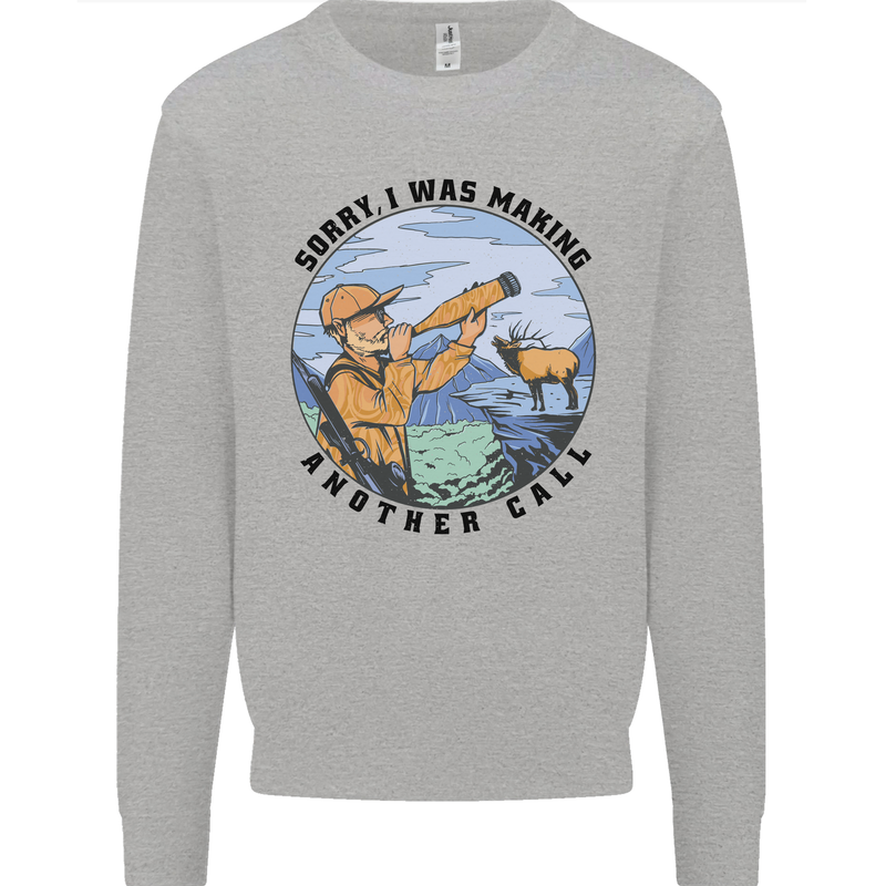 Funny Hunting Making Another Call Hunter Kids Sweatshirt Jumper Sports Grey