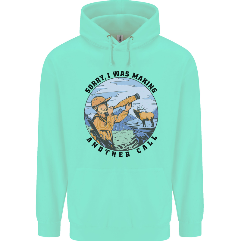 Funny Hunting Making Another Call Hunter Mens 80% Cotton Hoodie Peppermint