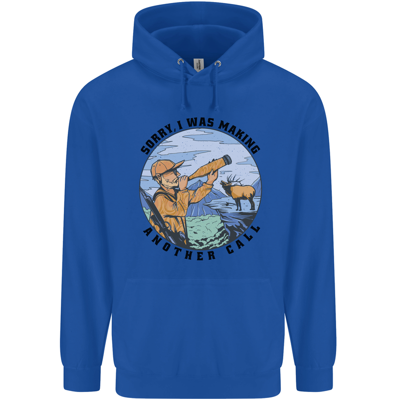 Funny Hunting Making Another Call Hunter Mens 80% Cotton Hoodie Royal Blue