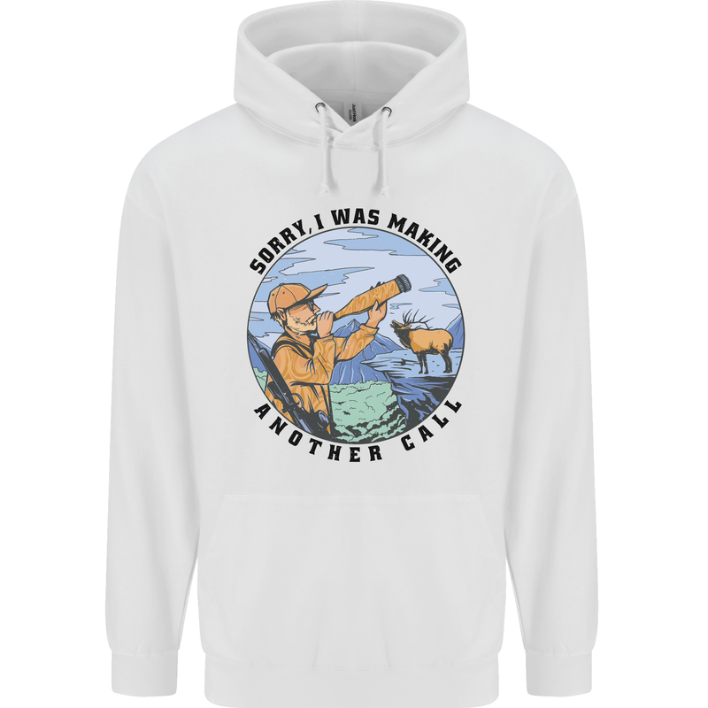 Funny Hunting Making Another Call Hunter Mens 80% Cotton Hoodie White