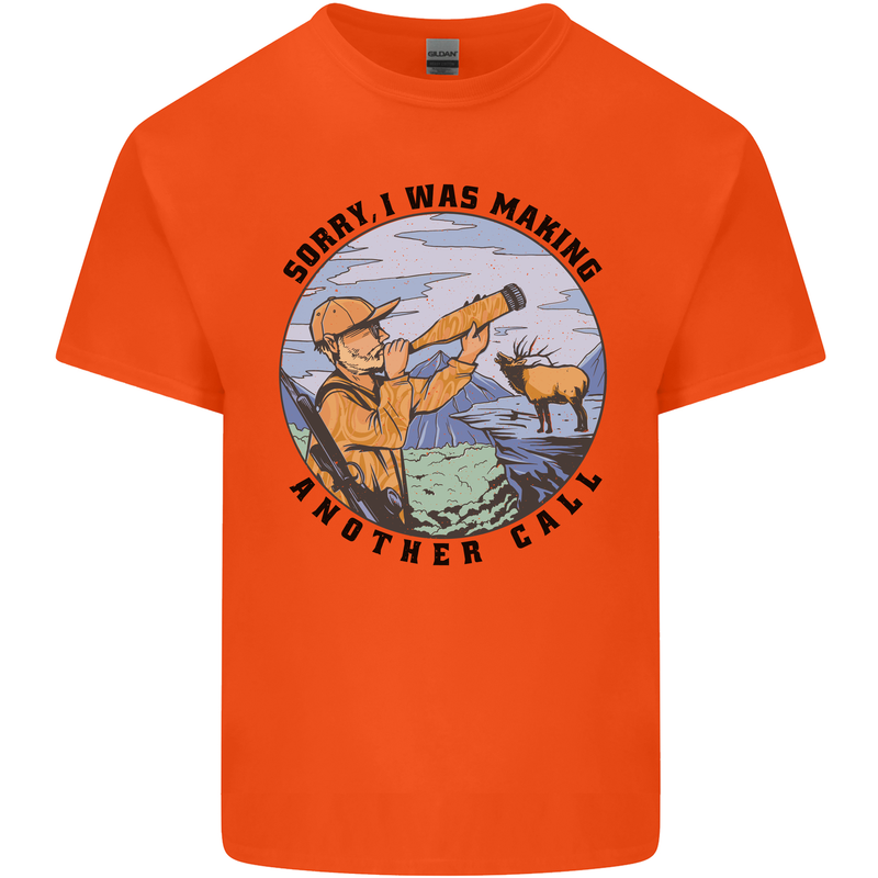 Funny Hunting Making Another Call Hunter Mens Cotton T-Shirt Tee Top Orange