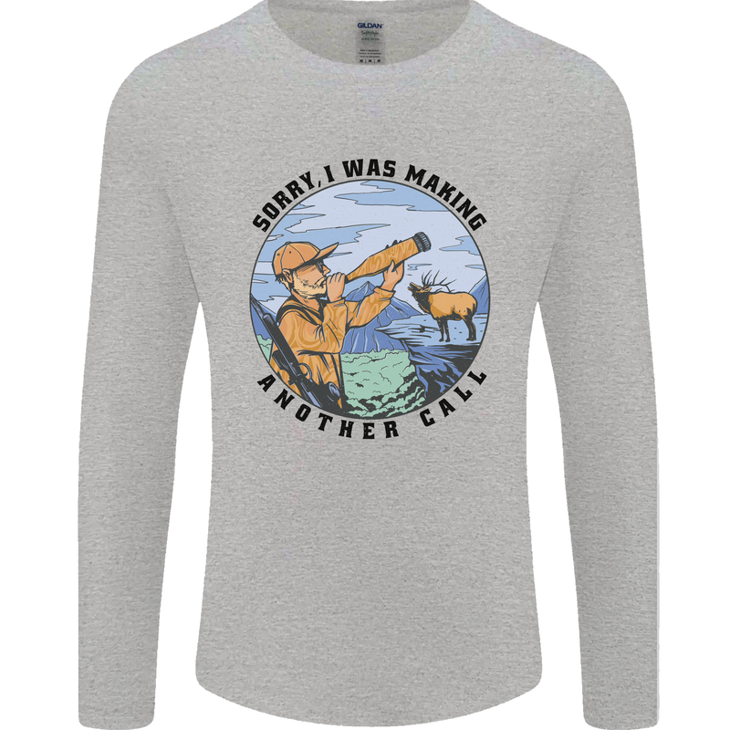 Funny Hunting Making Another Call Hunter Mens Long Sleeve T-Shirt Sports Grey