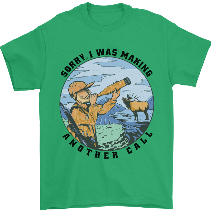 Funny Hunting Making Another Call Hunter Mens T-Shirt 100% Cotton Irish Green