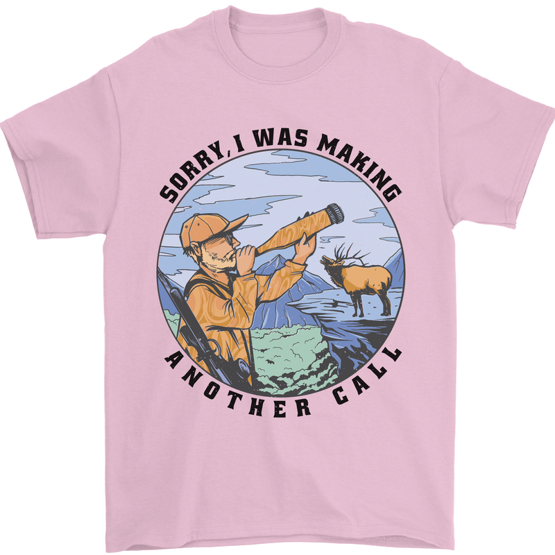 Funny Hunting Making Another Call Hunter Mens T-Shirt 100% Cotton Light Pink