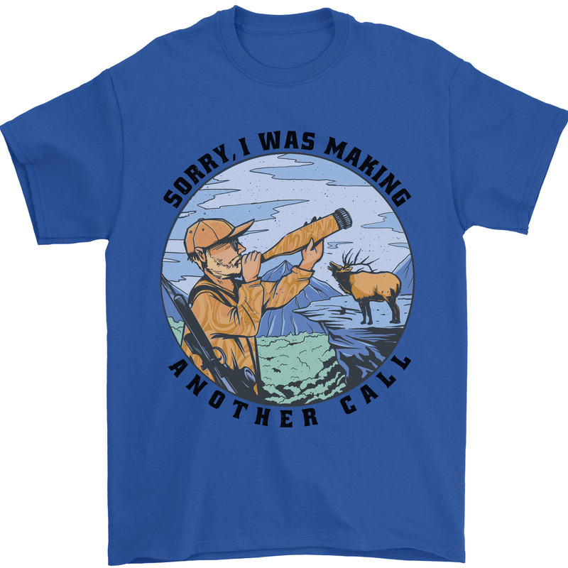 Funny Hunting Making Another Call Hunter Mens T-Shirt 100% Cotton Royal Blue