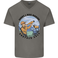 Funny Hunting Making Another Call Hunter Mens V-Neck Cotton T-Shirt Charcoal