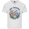 Funny Hunting Making Another Call Hunter Mens V-Neck Cotton T-Shirt White
