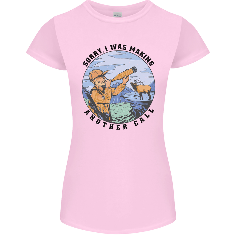 Funny Hunting Making Another Call Hunter Womens Petite Cut T-Shirt Light Pink