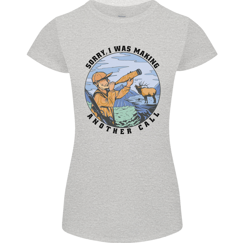 Funny Hunting Making Another Call Hunter Womens Petite Cut T-Shirt Sports Grey