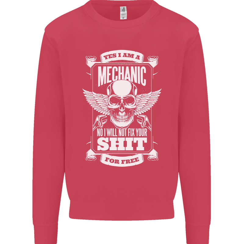 Funny Im a Mechanic No Wont Fix For Free Mens Sweatshirt Jumper Heliconia