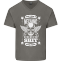 Funny Im a Mechanic No Wont Fix For Free Mens V-Neck Cotton T-Shirt Charcoal