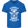 Funny Im a Mechanic No Wont Fix For Free Mens V-Neck Cotton T-Shirt Royal Blue