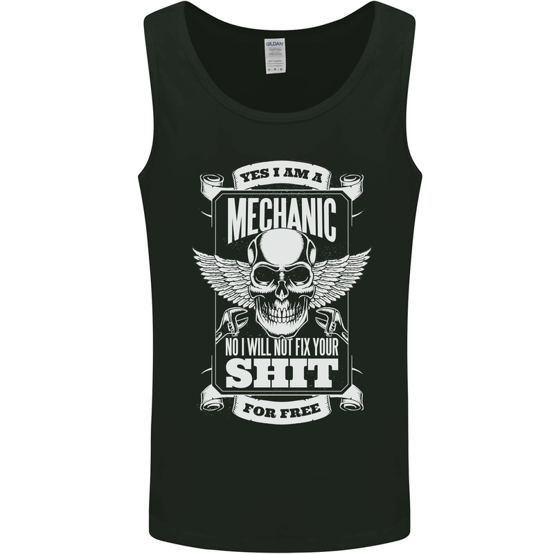 Funny Im a Mechanic No Wont Fix For Free Mens Vest Tank Top Black