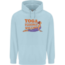 Funny Inspirational Yoga Childrens Kids Hoodie Light Blue