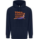 Funny Inspirational Yoga Childrens Kids Hoodie Navy Blue
