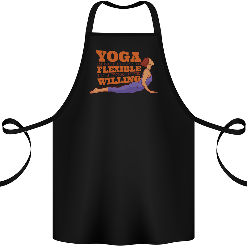 Funny Inspirational Yoga Cotton Apron 100% Organic Black