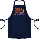Funny Inspirational Yoga Cotton Apron 100% Organic Navy Blue