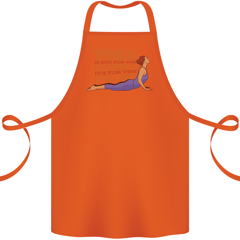 Funny Inspirational Yoga Cotton Apron 100% Organic Orange