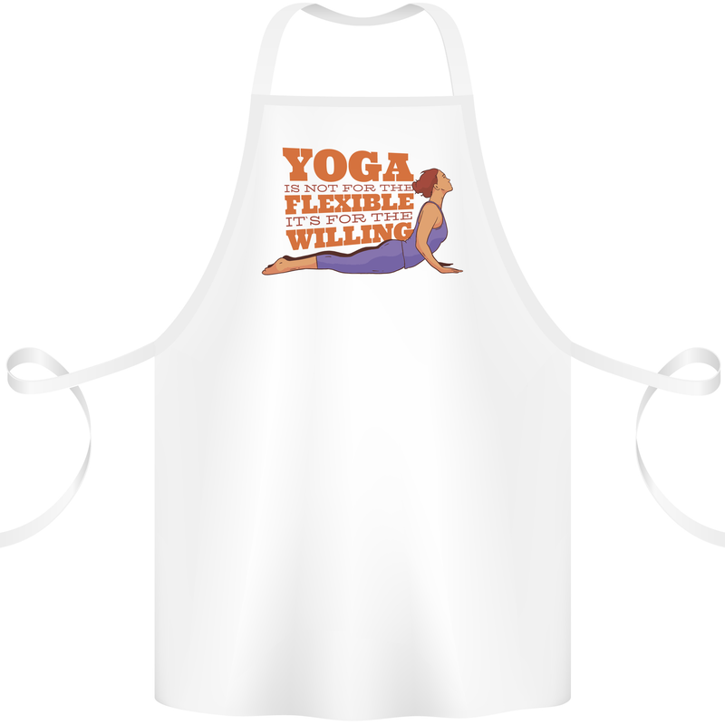 Funny Inspirational Yoga Cotton Apron 100% Organic White