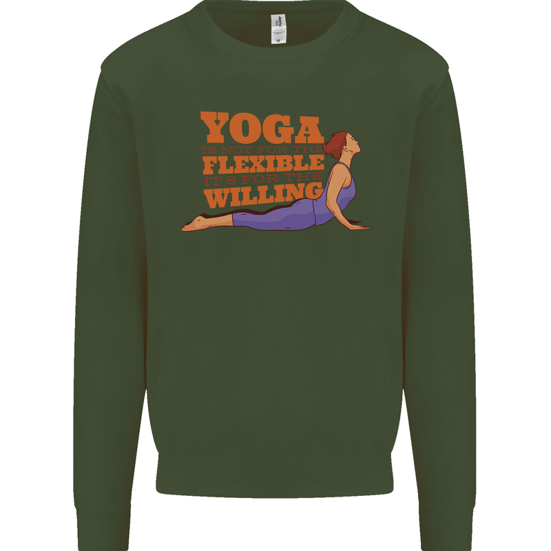 Funny Inspirational Yoga Kids Sweatshirt Jumper Forest Green
