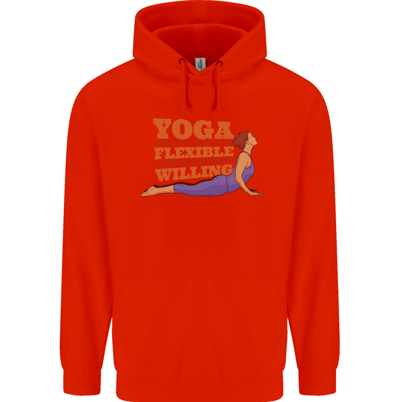 Funny Inspirational Yoga Mens 80% Cotton Hoodie Bright Red
