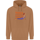 Funny Inspirational Yoga Mens 80% Cotton Hoodie Caramel Latte